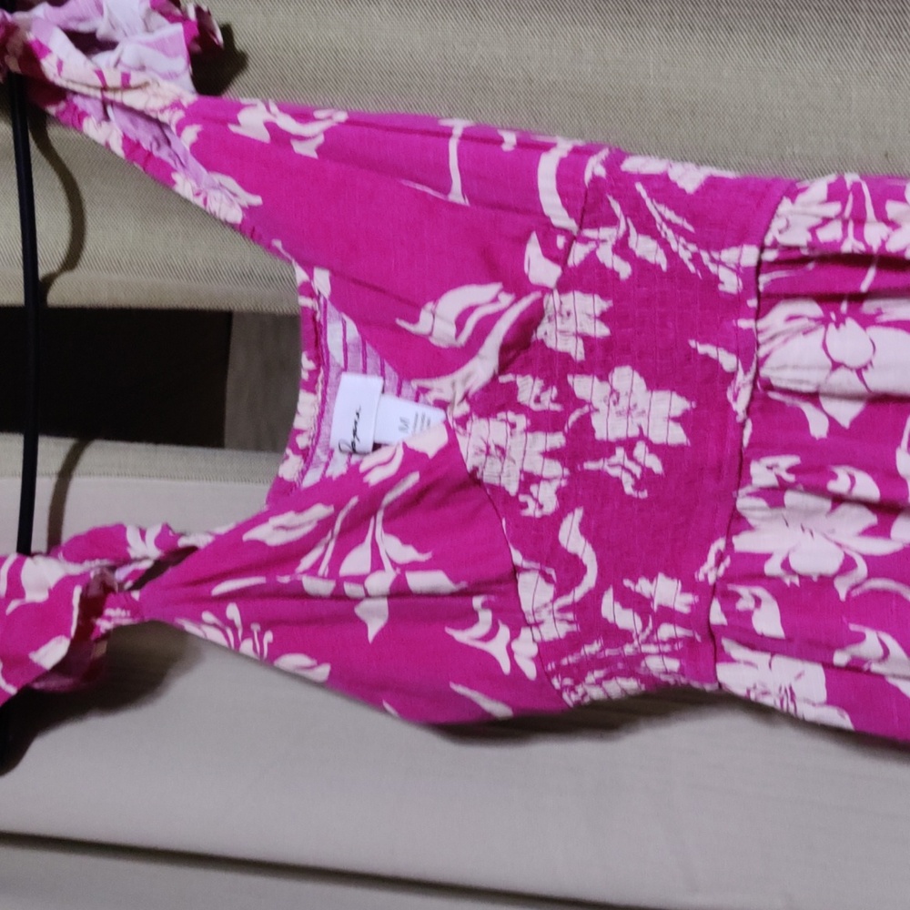 medium Japna pink and White Floral Ankle length Dress - Picture 2 of 9